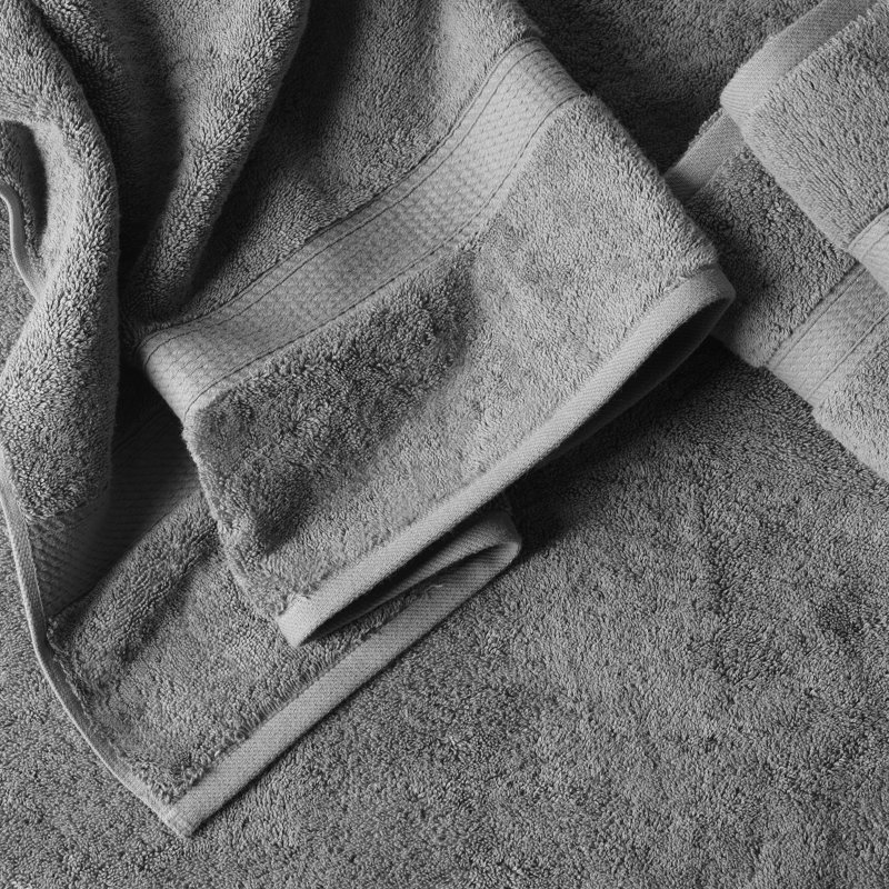 Serviette de bain de luxe en coton égyptien Donald, Gris anthracite