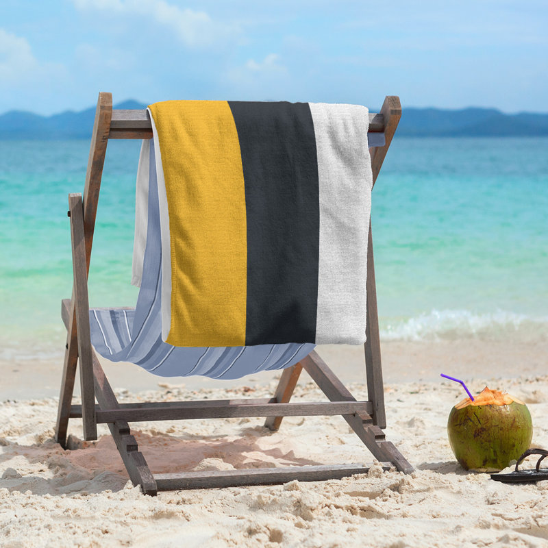 Cotton Blend Beach Towel, Black