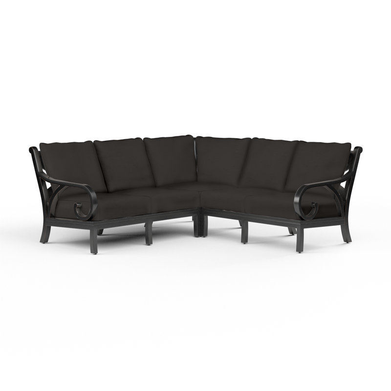 Monterey Outdoor 5 - Seat Patio Sectional, Spectrum Carbon Sunbrella®