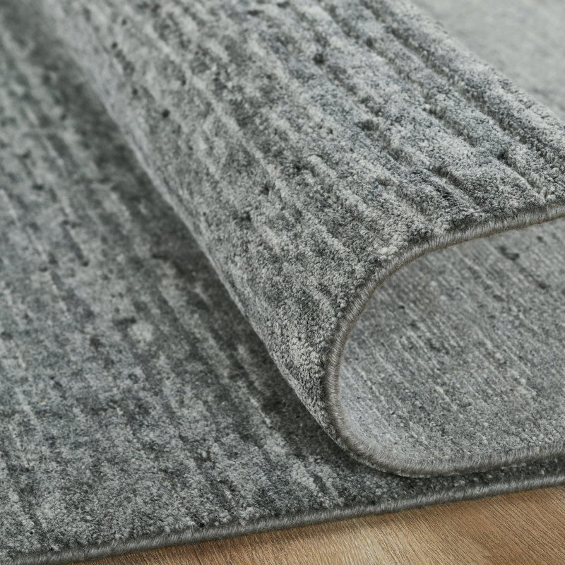 Tapis en laine Harbrett, Silver/Grey, Rectangle 8 pi 6 po x 11 pi 6 po