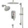 Rainfall Symphony 12inch Dual Showerhead Temperature Display Shower System with 2 in 1 Slider Bar Shower Handheld