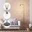 Lampe sur pied arquée 66,1 po Demerrick avec deux ampoules DEL incluses et abat-jour en verre-678859169