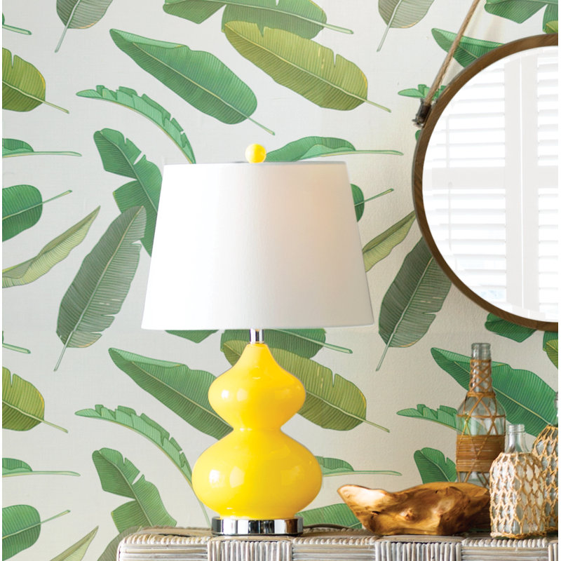 Courtney Glass Table Lamp, Yellow