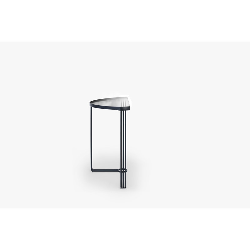 Ariss 109cm Glass Top Console Table, Smoked , Black 