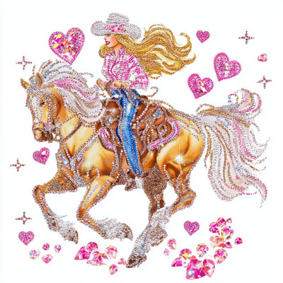 Cowgirl Hearts Three Wrapped Canvas Wall Art