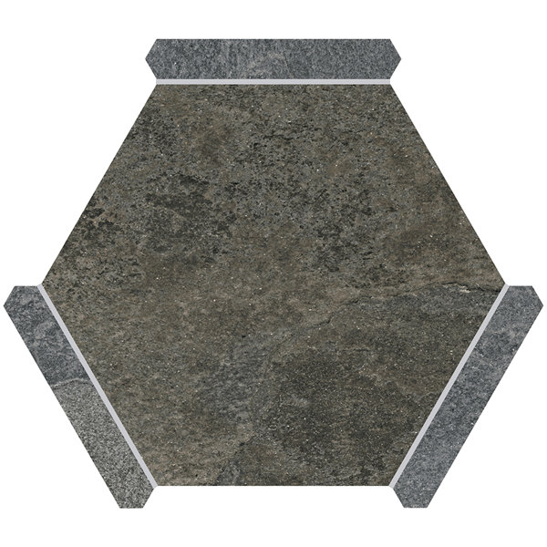 Aureole 8.66 In. X 9.84 In. Matte Burnt Umber Brown And Gray Porcelain Hexagon Wall And Floor Tile (8.07 Sq Ft/Case) - 18 Sheets