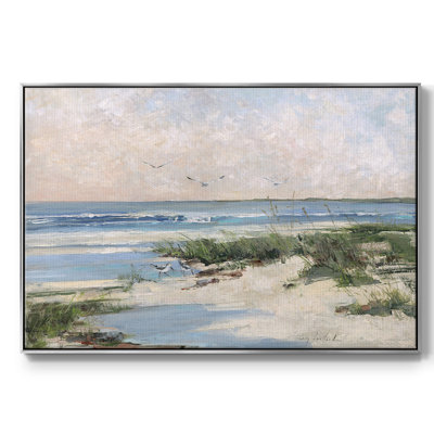 «Soft Morning Sea», reproduction sur toile avec cadre flottant