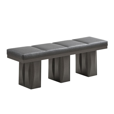 Laronda Dining Bench with Cushioned Seat and Wood Base, Modern Rectangular Design by Wildon Home