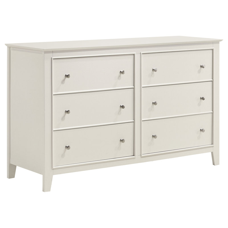 Commode 6 tiroirs blanc crème