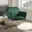 Chaise d'appoint en velours 29,5 "avec base en métal-822821600