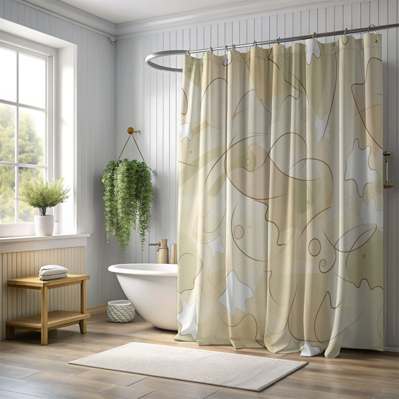 Rideau de douche Pastel Charm - Premium, L 71 po x L 74 po