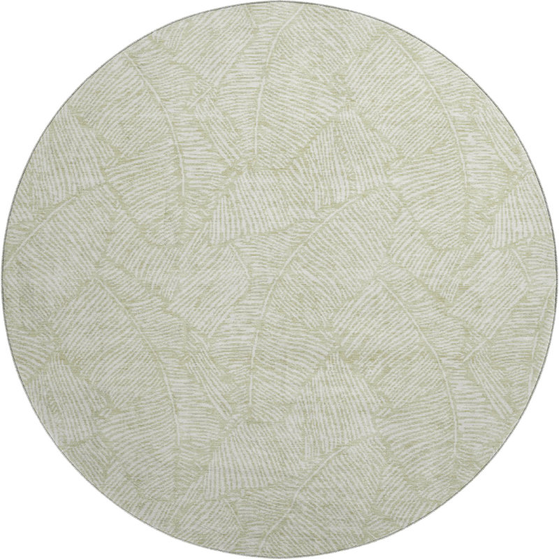 Premium Machine Washable Prisco Aloe Rug, Round 8'