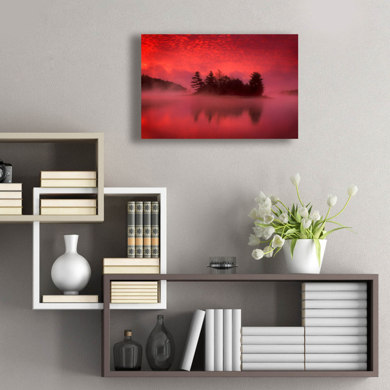  «Iles dans le rose» par Patrick Zephyr, art mural en verre acrylique, H 16 po x l 24 po x P 0,2 po