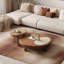 Modern minimalist round coffee table set-1488359047