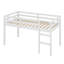 Lit mezzanine simple en bois d'hévéa massif - échelle et plateforme à lattes renforcées-695850330