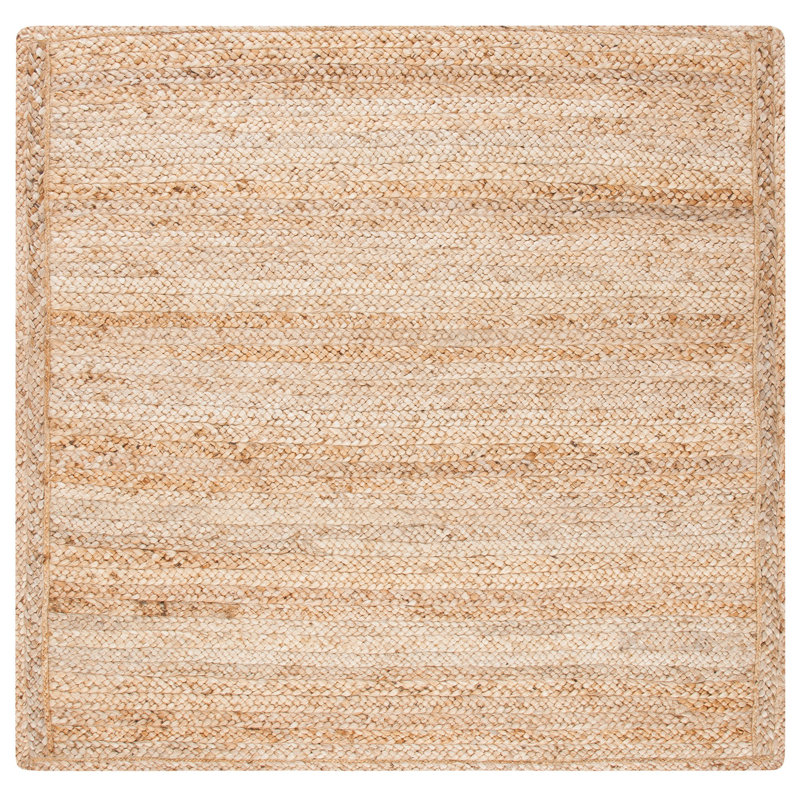 Weinman Natural Fiber Hand Loomed Jute Solid Color Rug, Square 6'