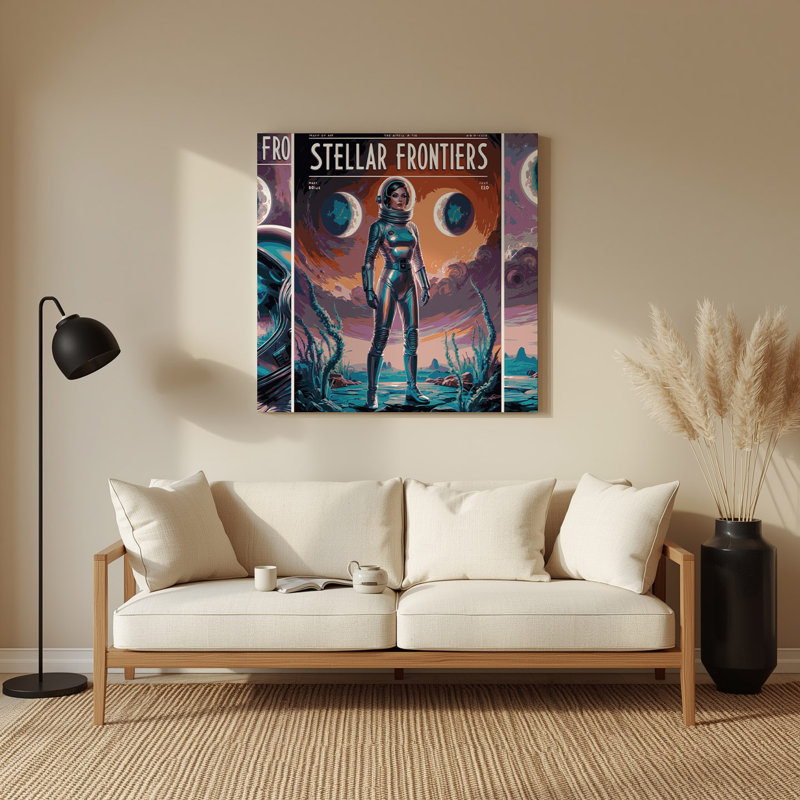 Art mural en métal mauve, Space Pulp