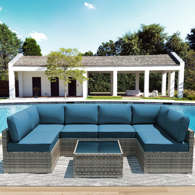 Coussins de remplacement d'extérieur pour meubles de patio, coussins de canapé résistants à l'eau pour ensembles de conversation modulaires en osier de rotin, coussins de canapé d'extérieur 14 pièces Coussins de canapé de patio