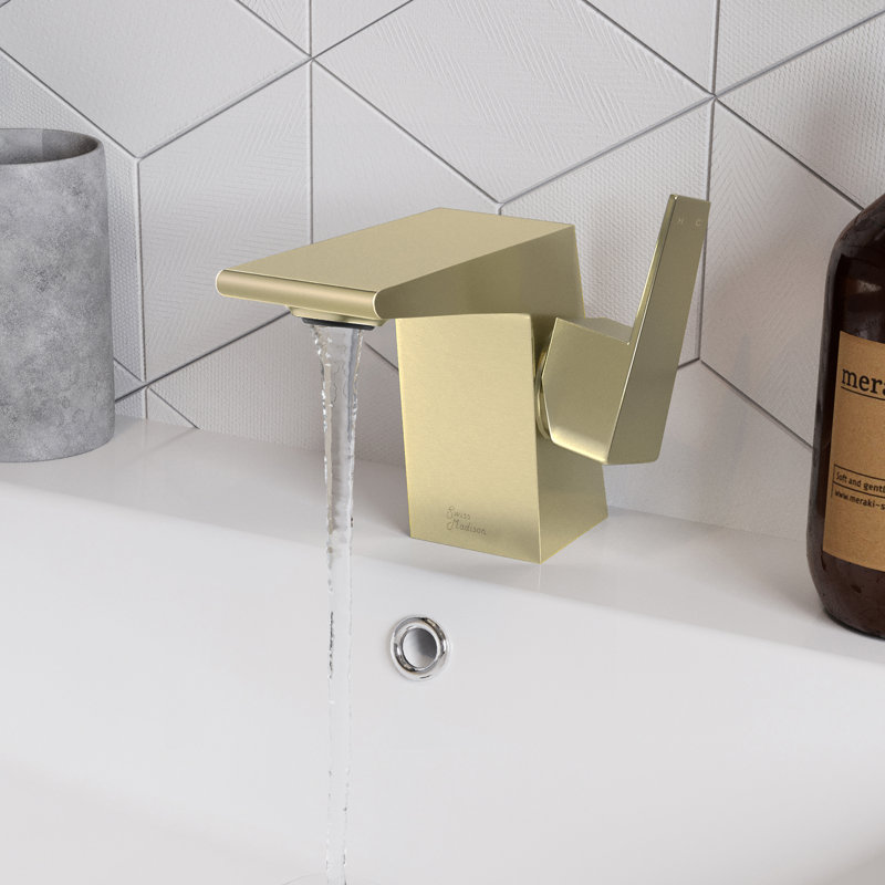Carre Single Hole, Single-Handle, Bathroom Faucet, Brushed Gold