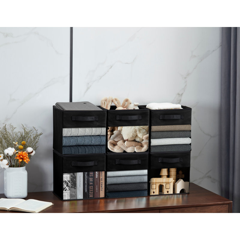 Ensemble de cubes en tissu, Noir, 13 po x 13 po x 13 po