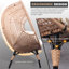 Chaise de patio en osier PE modèle 4 avec coussin en rotin de couleur naturelle beige