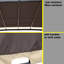 Universal Canopy Cover Replacement For 12X9 Ft Curved Outdoor Pergola Structure-Brown