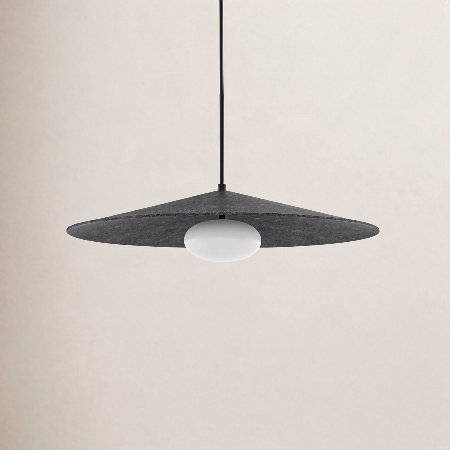Cruz Single Light Glass Dimmable Pendant, Gray