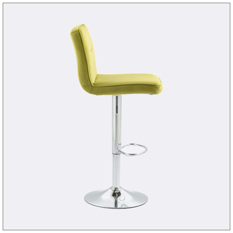 Tabourets de bar avec dossier et repose-pieds 2 pièces, Olive / argent