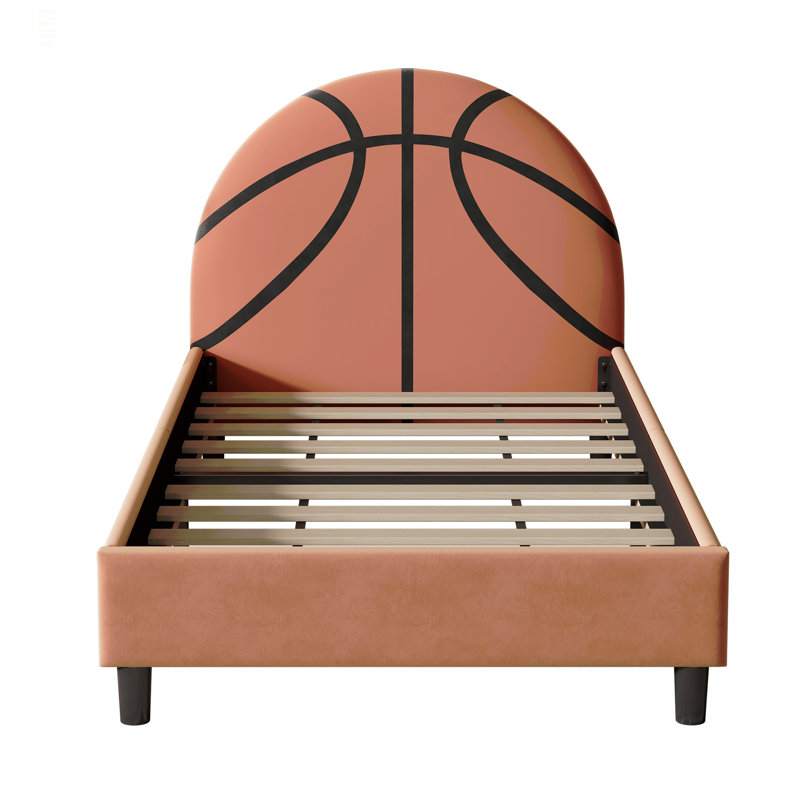 Lit plateforme simple Basketball Design pour enfants, garçons et filles