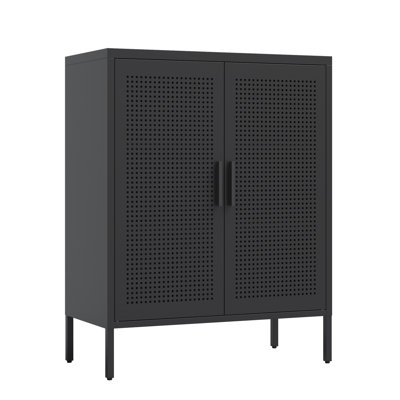 Metal Storage Cabinet With 2 Doors And 2 Adjustable Shelves, Steel Storage Cabinet, Metal File Cabinet For Home Office School Gym by 17 Stories
