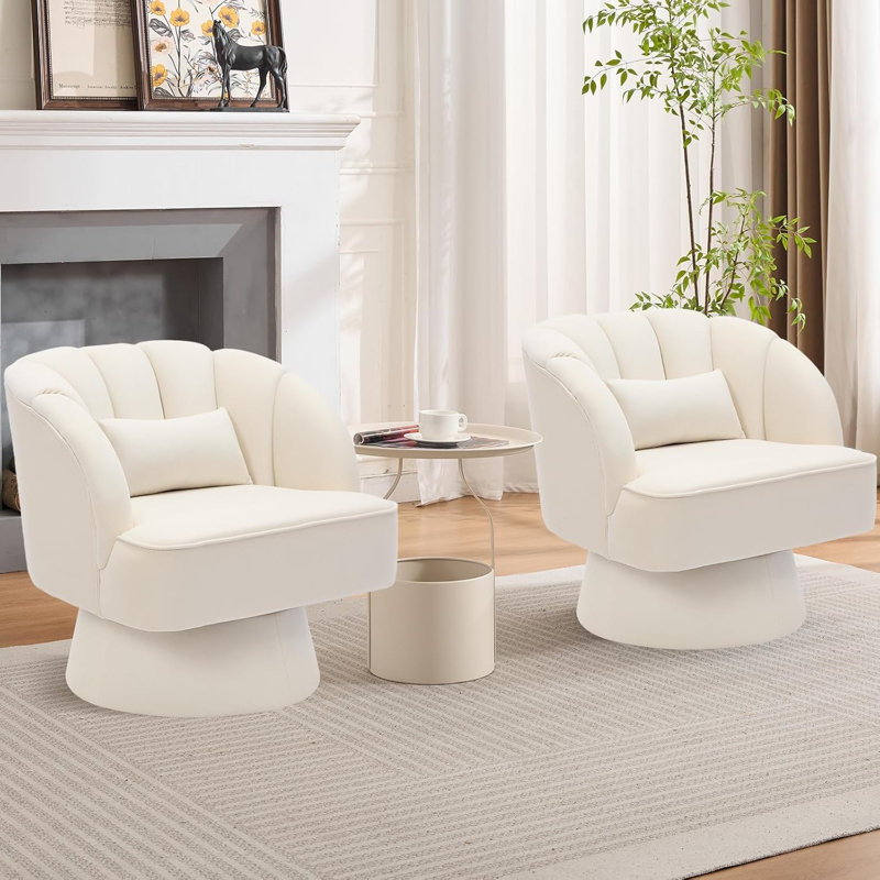 1 Seater Velvet Sofa & Chaise, Beige