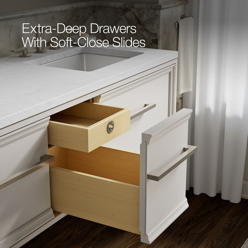 Lodern 61" Single Bathroom Vanity Set, Linen White