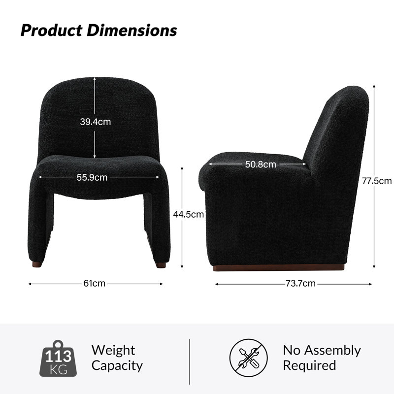 Lorenz Mid-century Side Chair with Hardwood Legs (Set of 2), Black