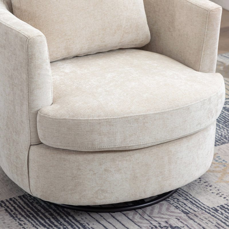 Chaises d'appoint pivotantes, chaise moderne en chenille 31,9 pouces pour la maison