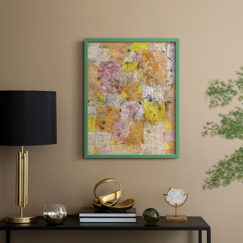 Impression florale vintage encadrée Cxxxii - bois massif, H 11 po x l 9 po, Vert