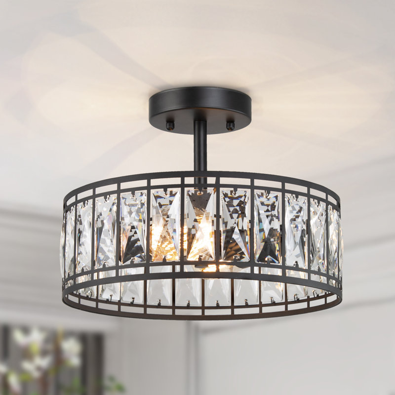 Baconton Crystal Semi Flush Mount