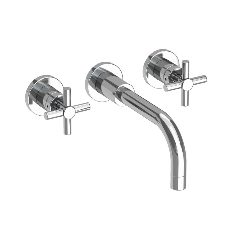 East Linear Wall Mount Bathroom Faucet, Polished Chrome