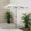 Parasol avec parasols et accessoires de 9,7 pi, combinant polyester crème et acier avec inclinaison et espace extérieur