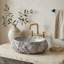 Lavabo vasque en marbre naturel de 19,7 pouces, vasque de salle de bain en poli à la main pour comptoir de meuble-lavabo