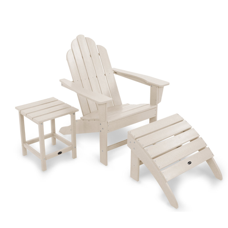 POLYWOOD Long Island Adirondack 3-Piece Set, Sand