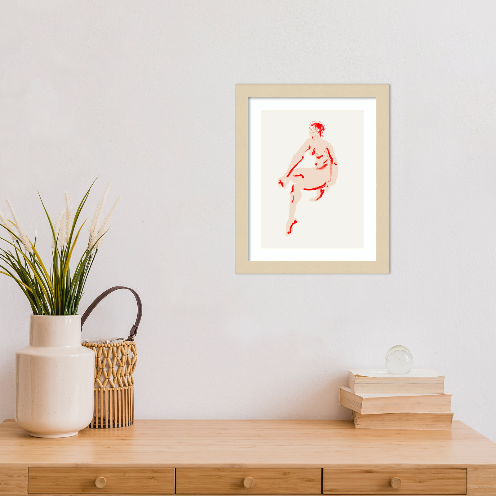 Henn "Naked Woman" Print, Brown, 13" H x 11" W