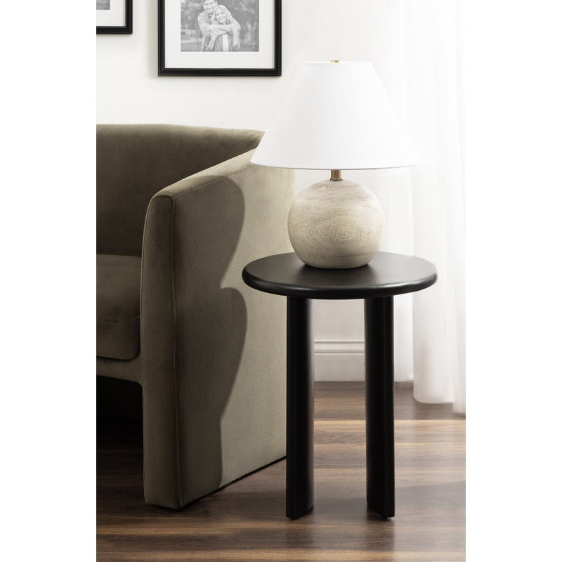 Living Room Round Side Table, Black
