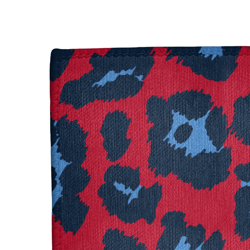 Imprimé animalier rouge/bleu/Tapis décoratif bleu marine, Rectangle 3 pi x 5 pi