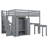 Loft Bed with Stairs, Bookshelf, Drawers, Desk & Wardrobe-839479144-839479142