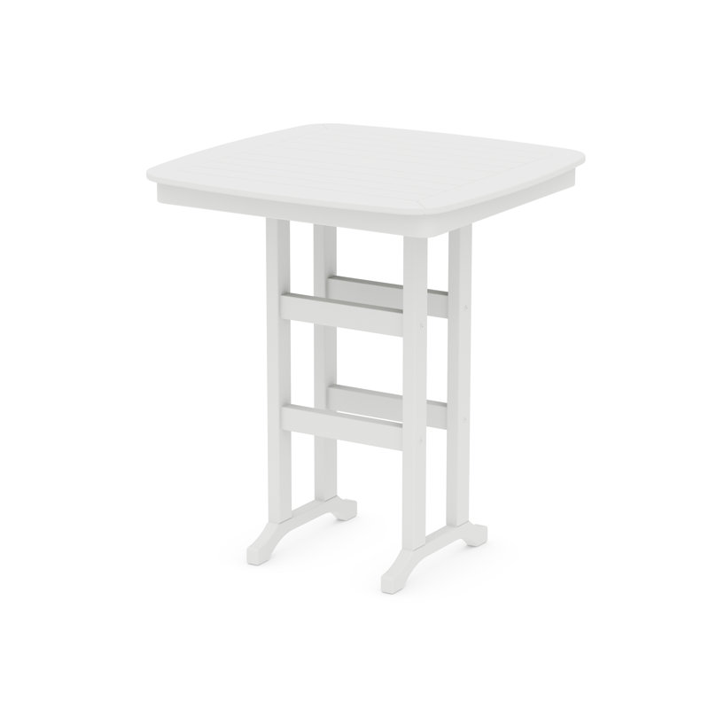 Table de bar POLYWOOD Nautical, Blanc, L 36,75 po x L 36,75 po x H 42 po