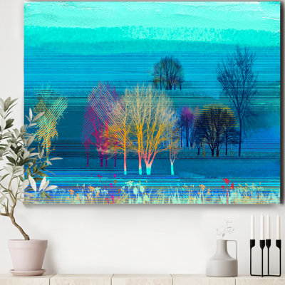 " Mystery Trees In Turquoise Landscape "