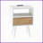 White Rattan Coffee Table with USB/Power Outlet - Solid Wood Legs, Easy Clean for Living Room/Bedroom-1137174104