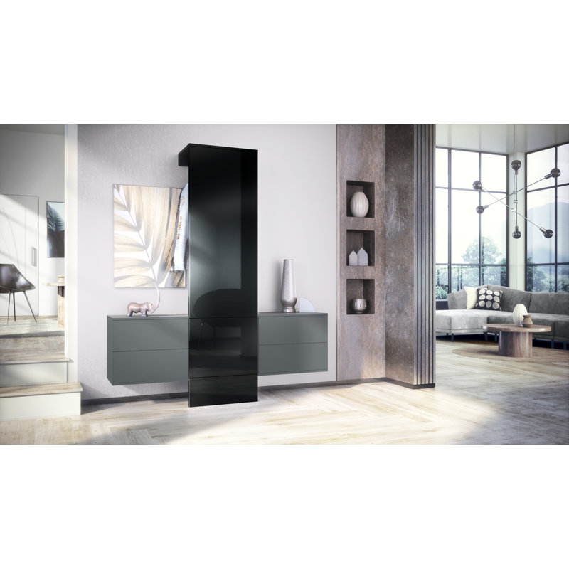 Chappa 157 cm W Hallway Set, High-gloss black