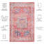 Tucson Oasis Washable Rug Non-Slip Area Rug in Pink & Beige-1148176908