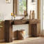 Table console en bois massif avec 2 tiroirs, table de vestibule de 63 pouces pour l'entrée